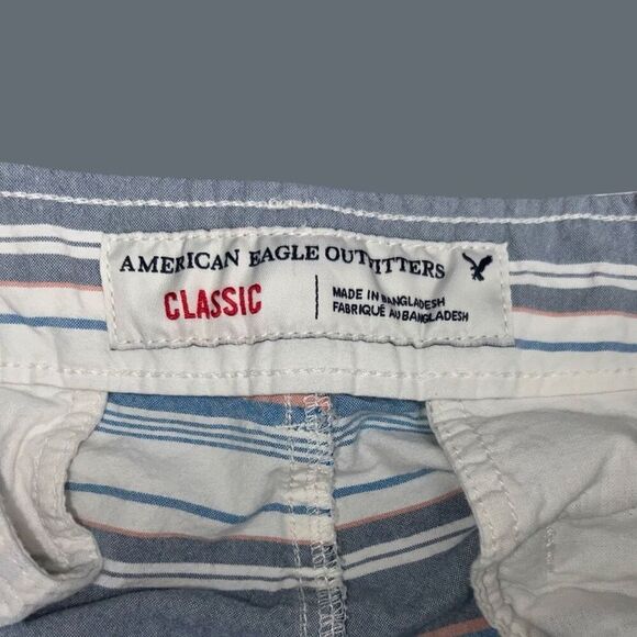Men’s American Eagle Classic Striped Preppy Chino Shorts Size 34 - Picture 2 of 6